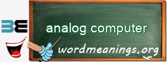 WordMeaning blackboard for analog computer